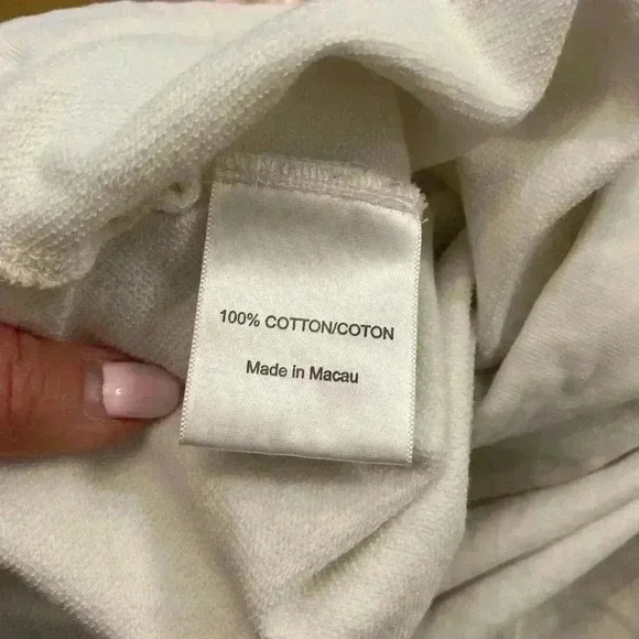 Tory Burch Women’s French Terry Cotton Sweat Pants Draw String white Small NWOT